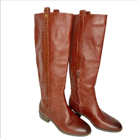 Sam Edelman Prina Leather Studded Edwood Colorway Pull On Riding Boots - Picture 14 of 14